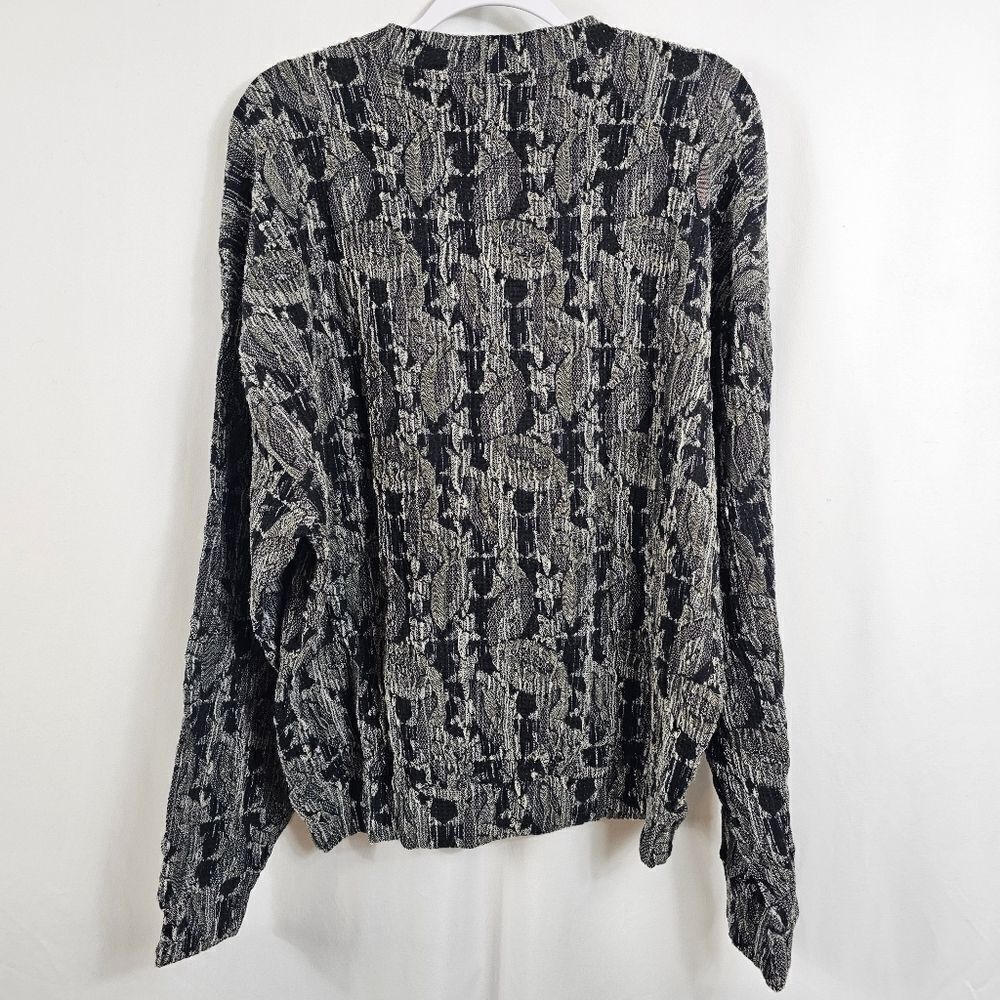 Jhane Barnes Wool Blend Sweater in Black and Gray - Size L - Picture 7 of 8